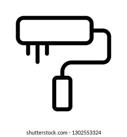 paint roller line icon