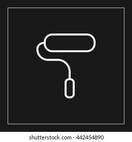 paint roller line icon