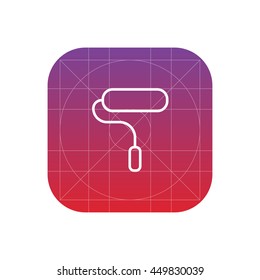 paint roller line icon