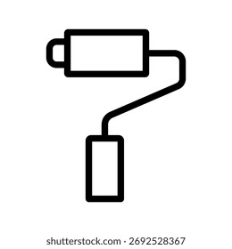 Paint Roller Line Icon — Minimal Painting and Renovation Tool Symbol for Art, Construction, and Design Concepts