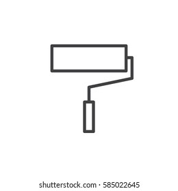 Paint roller line icon, outline vector sign, linear style pictogram isolated on white. Home Improvement symbol, logo illustration