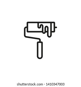 Paint roller line icon, Painter, home renovation, creativity. Home repair concept. Vector illustration can be used for topics like hobby, service, design