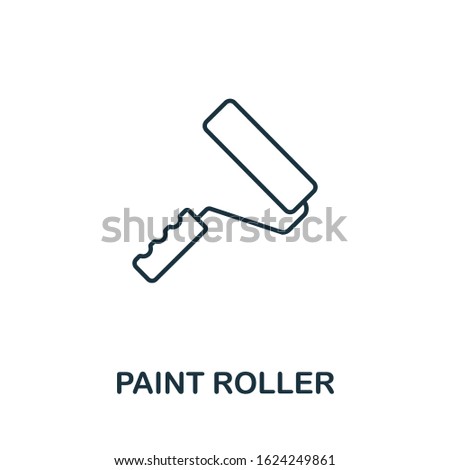 Paint Roller line icon. Thin style element from construction tools icons collection. Outline Paint Roller icon for computer and mobile. Symbol, logo vector graphics.