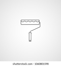 Paint roller line icon. Vector