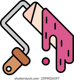 Paint roller Line vector Icon Design