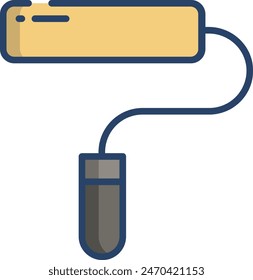 Paint roller linear color vector illustration