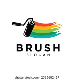 Paint Roller Logo colorful Template Stock Illustration