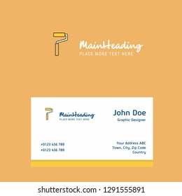Paint Roller  Logo Design With Business Card Template. Elegant Corporate Identity. - Vector