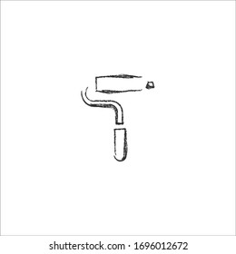 paint roller logo icon design with simple line art style