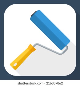 Paint roller with long shadow