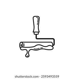 Paint Roller Minimalist Outline Design