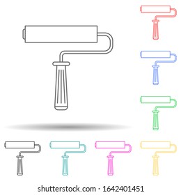 paint roller multi color style icon. Simple thin line, outline vector of home repair tool icons for ui and ux, website or mobile application