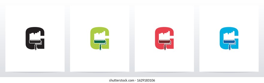 Paint Roller On Letter Logo Design G