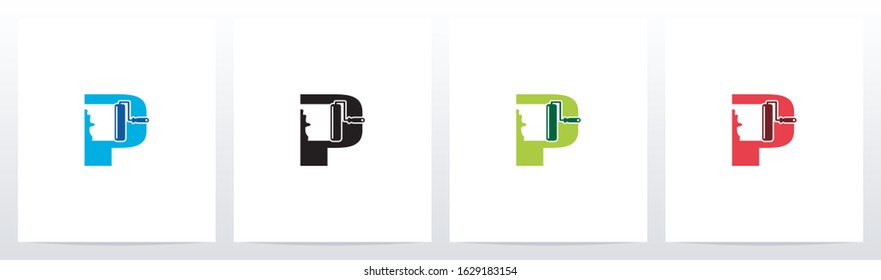 Paint Roller On Letter Logo Design P