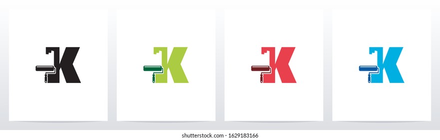 Paint Roller On Letter Logo Design K