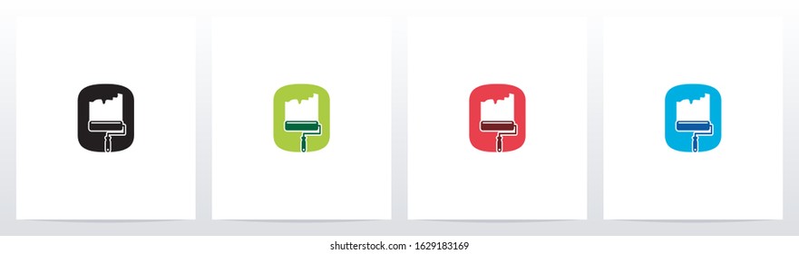 Paint Roller On Letter Logo Design O