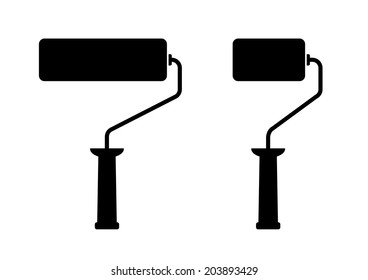 Paint roller on white background  