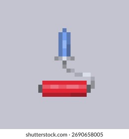 Rodillo de pintura en pixel art 