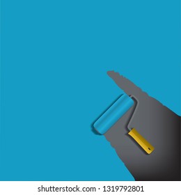 Paint roller with redecorated wall