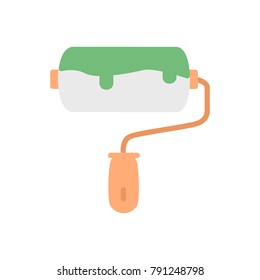 Paint roller renovation flat icon