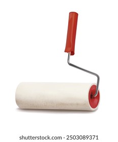 Paint roller for repair work on a white background. Vector illustration.