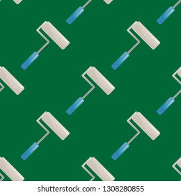 Paint roller seamless pattern vector illustration