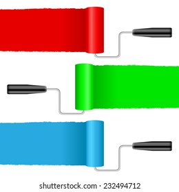 Paint roller set on a white background.