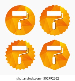 Paint roller sign icon. Painting tool symbol.