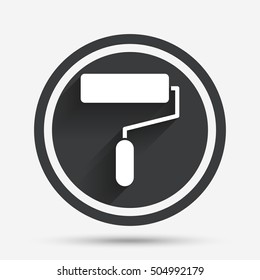 Paint roller sign icon. Painting tool symbol.