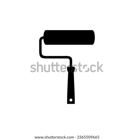 Paint Roller Silhouette, can use for Logo Gram, Pictogram, Apps, Art Illustration, Website or Graphic Design Element. Vector Illustration
