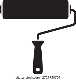 Ícone de silhueta de rolo de pintura para pintura de parede e revestimento de superfície