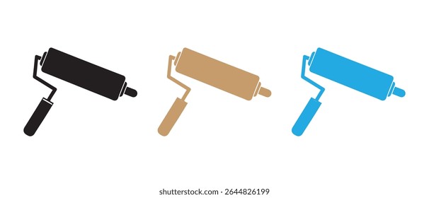 paint roller silhouette vector illustration.