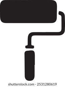 Paint roller silhouette vector style with white background