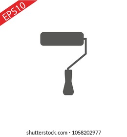 Paint roller simple icon. Monochrome illustration.