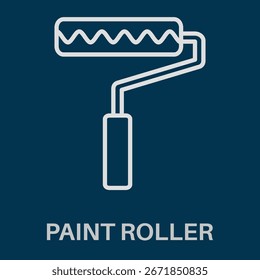 Ícone de design de estilo branco simples de rolo de pintura