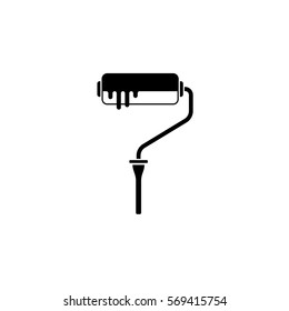 Paint Roller solid icon, build & repair elements, construction tool, a filled pattern on a white background, eps 10.