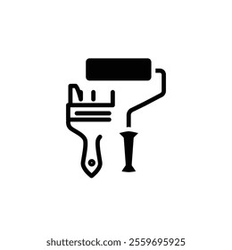 Paint roller solid icon vector design good for web or mobile app