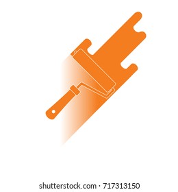 Paint roller and paint spot. Tools for repair and construction.