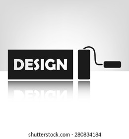 paint roller strip inscription design