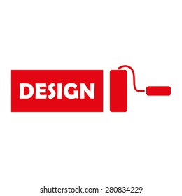 paint roller strip inscription design