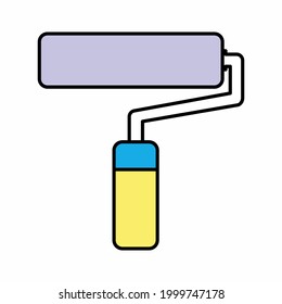 Paint Roller - Style 4. simple illustration. Editable stroke. Design template vector