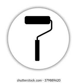 paint roller symbol  - black vector icon