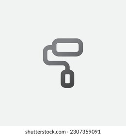 Paint Roller Symbol Icon Vector Illustration