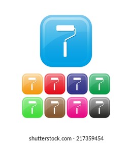 paint roller symbol - vector icon