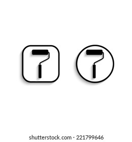 paint roller symbol  - vector icon
