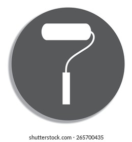 paint roller symbol - vector icon, flat design on a grey background