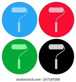 paint roller symbol - vector icon, flat design