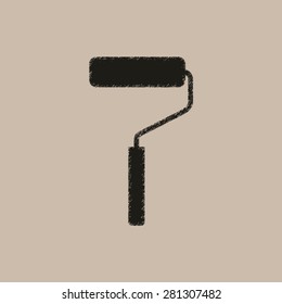 paint roller symbol   - vector icon