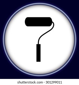 paint roller symbol - vector icon, flat design 