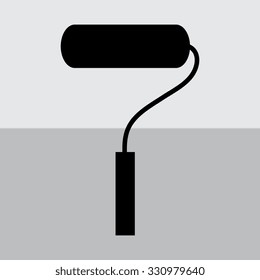  paint roller symbol - vector icon, flat design 